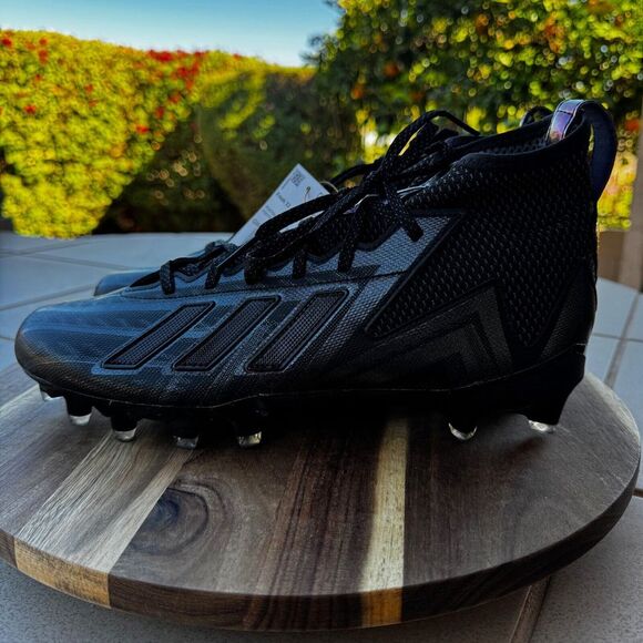 Size 10.5 - Adidas Men's Adizero Freak 23 GW1739 Black Football Cleats - Picture 5 of 9